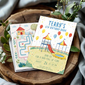 Speeltuin Verjaardag Bewerkbare Kinder partij Kaart