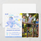 Speeltuin Verjaardag Foto Uitnodiging (Voorkant / Achterkant)