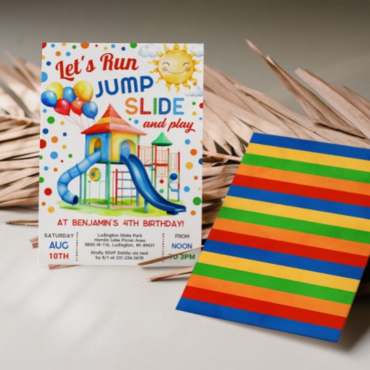 Speeltuin Verjaardag - Run Jump Slide Play Kaart