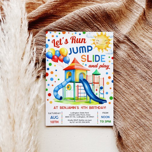 Speeltuin Verjaardag - Run Jump Slide Play Kaart