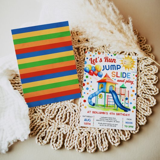 Speeltuin Verjaardag - Run Jump Slide Play Kaart