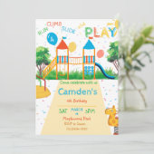 Speeltuin Verjaardag Uitnodiging (Staand voorkant)