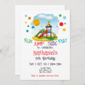 Speeltuin Verjaardag Uitnodiging (Voorkant / Achterkant)