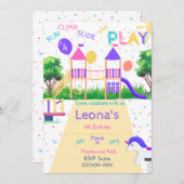 Speeltuin Verjaardag Uitnodiging (Voorkant / Achterkant)