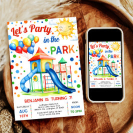 Speeltuin Verjaardag Uitnodiging - Feest in het Pa