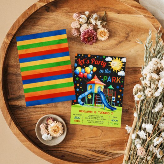 Speeltuin Verjaardag Uitnodiging - Feest in het Pa