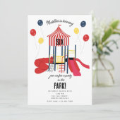 Speeltuin Verjaardagsfeest in het Kinder Park Kaart (Staand voorkant)