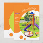 Speeltuin Verjaardagsfeest Kaart (Voorkant / Achterkant)