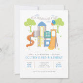 Speeltuinfeest op de Park Verjaardag uitnodiging (Voorkant)