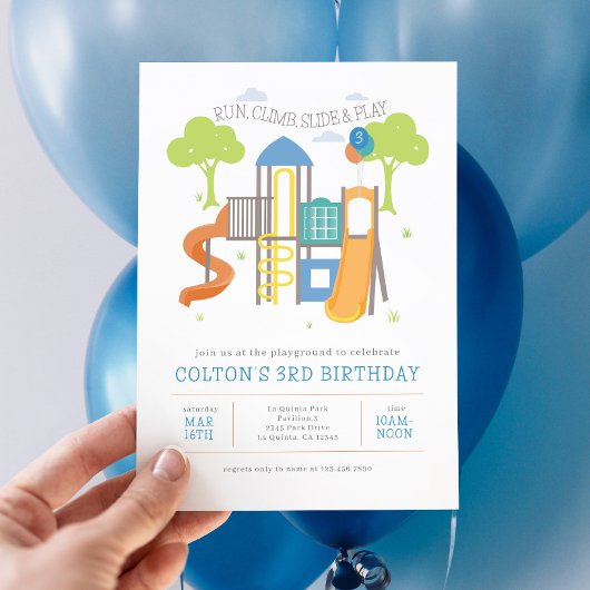 Speeltuinfeest op de Park Verjaardag uitnodiging