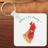 Speelvolle Sleutelhanger Funny Rooster - Wat is er (Voorkant)