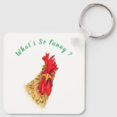 Speelvolle Sleutelhanger Funny Rooster - Wat is er (Achterkant)