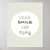 Speelzaal Poster & Prints. giggle.smile.Learn.Play (Voorkant)