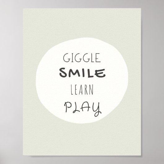 Speelzaal Poster & Prints. giggle.smile.Learn.Play (Voorkant)