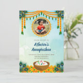 Speenceremonie uitnodigen Annaprashan uitnodiginge Kaart (Staand voorkant)