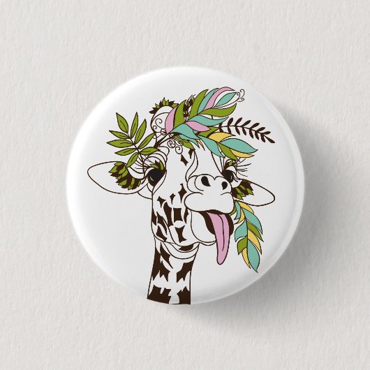 Speengirafertong Ronde Button 3,2 Cm (Voorkant)