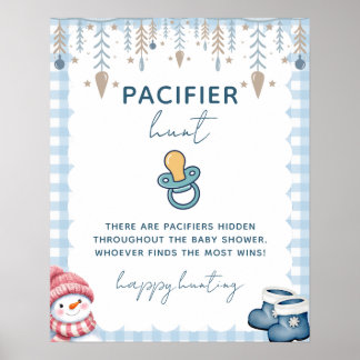 Speenzoeker Winter Baby Shower Spel Bord Poster