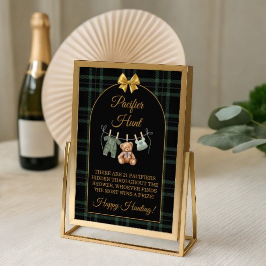 Speenzoekspel Bord Teddybeer Saliegroen Poster
