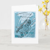 Speerduiker Speervissen Duik Geschenk Kaart (Gele Bloem)