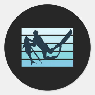 Speervissen Duik Vissen Jacht Speer Fisher Spearf Ronde Sticker