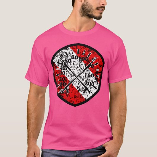 Speervissen Freediving met Diver Down Flag T-shirt (Voorkant)