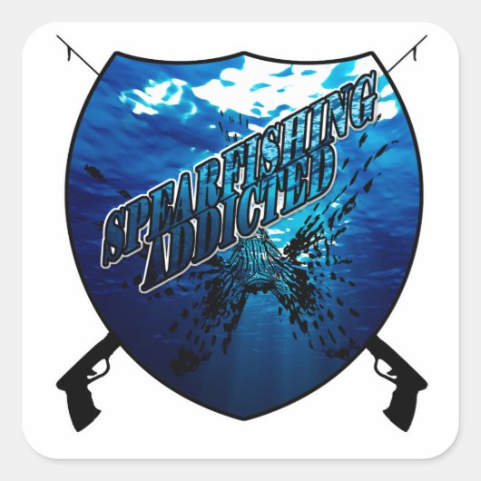 Speervissen Logo | GEVIST | Water Vierkante Sticker (Voorkant)