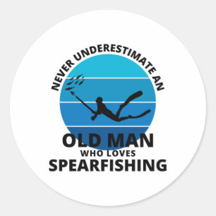 Speervissen Onderwaterjacht Gevist Ronde Sticker