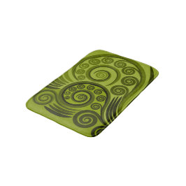 Speful Green Fern Frond Swirl Badmat