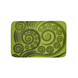 Speful Green Fern Frond Swirl Badmat
