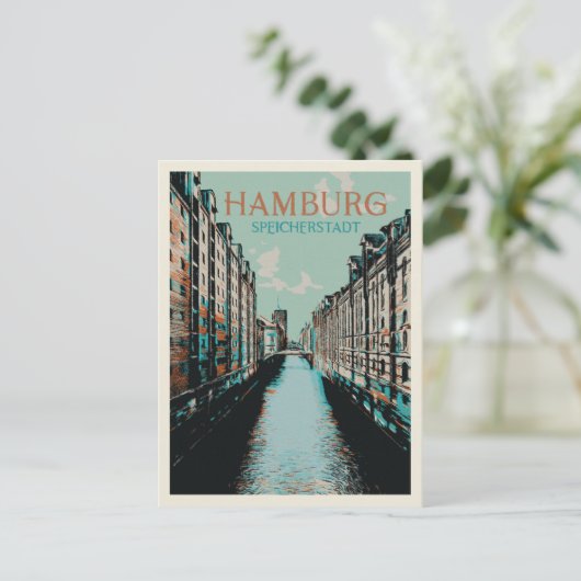 Speicherstadt Hamburg - Iconisch Warehouse Distric Briefkaart (Staand voorkant)