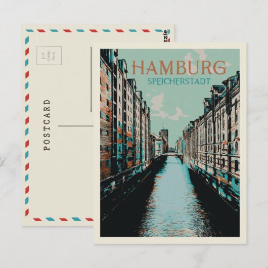 Speicherstadt Hamburg - Iconisch Warehouse Distric Briefkaart (Voorkant / Achterkant)