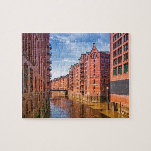 Speicherstadt Warehouses, Hamburg, Duitsland Legpuzzel (Horizontaal)