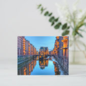 Speicherstadt Warehouses in Hamburg, Duitsland - H Briefkaart (Staand voorkant)