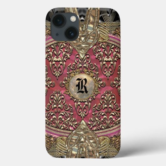 Speigaford Baroque Damask 6/6 s MonogramTough Case-Mate iPhone Case (Achterkant)