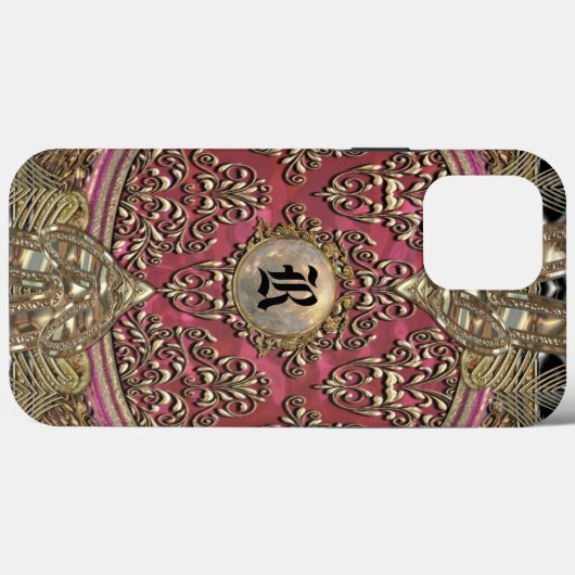 Speigaford Baroque Damask Monogram Case-Mate iPhone Case (Achterkant (horizontaal))