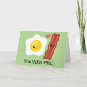 Spek en Eieren Kawaii Grappige Valentijnsdag Feestdagen Kaart (Voorkant)