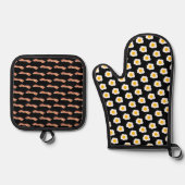 Spek en eieren ovenwant & pannenlap set (Voorkant)