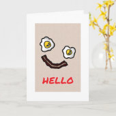 SPEK EN EIEREN VERJAARDAG ONTBIJT HUMOR KAART (Gele Bloem)