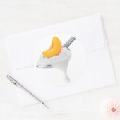 spek van perzik of abrikozenyoghurt ronde sticker (Envelop)