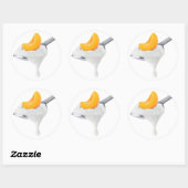 spek van perzik of abrikozenyoghurt ronde sticker (Vel)