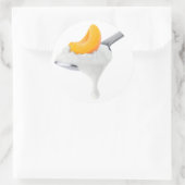 spek van perzik of abrikozenyoghurt ronde sticker (Tas)