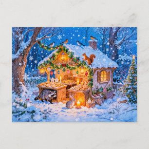 Spekhuisje in de sneeuw briefkaart