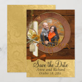 Spektaculaire herfst trouwfoto save the date (Voorkant / Achterkant)