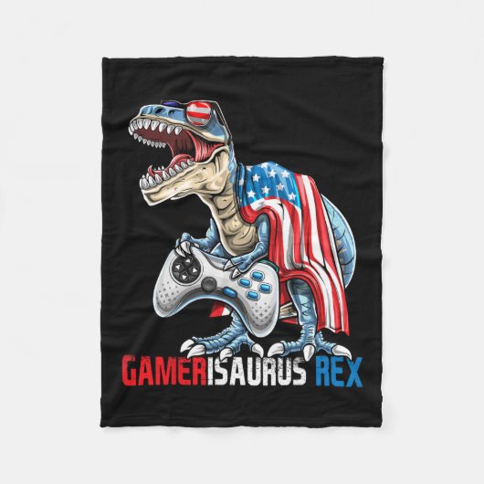 Spel 4 juli T Rex Dinosaurus Amerisaurus Rex Bo Fleece Deken (Voorkant)
