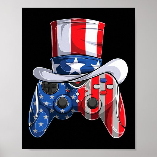 Spel 4th van juli Controller Amerikaanse vlag Kind Poster (Voorkant)