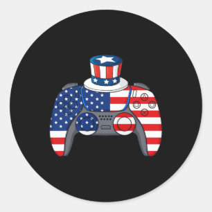 Spel 4th van juli Gaming Funny Boys Kinder Tiener Ronde Sticker