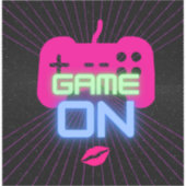 Spel aan klassieke ronde sticker (Voorkant)