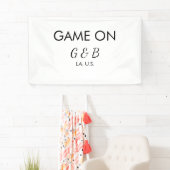 Spel aan paar naam huwelijksfeest plaats stad g spandoek (Insitu)