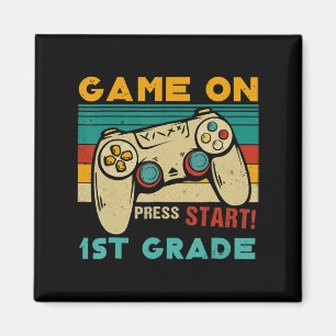 spel aan pers Start 1st grade gamer Terug T Magneet