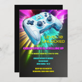 Spel controller realistische videogames neon kinde kaart (Voorkant / Achterkant)